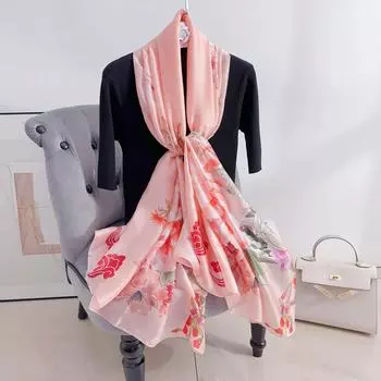 Новинка, четыре сезона, в наличии, новый шелковый большой размер, тонкая верхняя одежда, шарф для защиты шеи, солнцезащитный крем, теплое пляжное полотенце для женщин 180*90cm