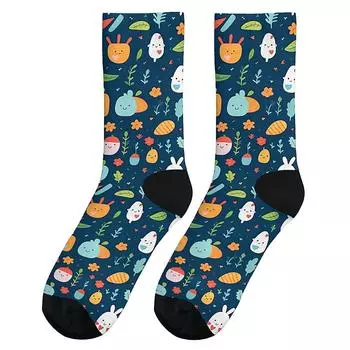 Новинка для мужчин, носки средней длины с рисунком пасхального яйца, модные и милые, универсальный стиль, дышащие и теплые, идеальный выбор для подарка One Size