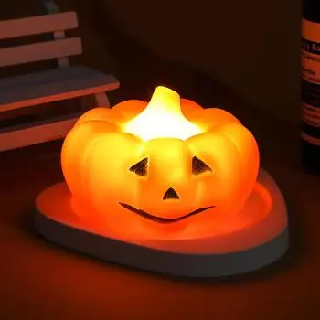 Новинка, игрушка-светильник в виде тыквы, милый ночник на Хэллоуин, работающий от батареек, светодиодные тыквенные огни для домашней вечеринки, жуткий реквизит