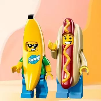 Новинка интерактивный пластиковый строительный блок головоломка акула человек банан пингвин кролик панда мини фигурки детский подарок B