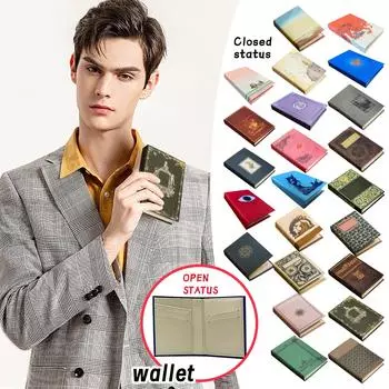 Новинка, кошельки-книги, винтажный клатч, книжный держатель для нескольких карт и наличных денег, подарок для любителей книг One Size