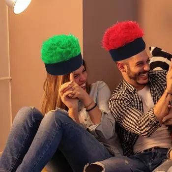 Новинка, козырек из искусственных волос для мужчин, регулируемая шляпа с шипами для парика с острыми короткими волосами, уличная хип-хоп-шляпа для фестивалей, вечеринок фиолетовый