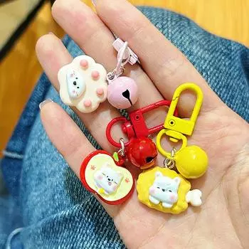 Новинка, креативный милый брелок в виде щенка, забавный мультяшный брелок в виде собаки, изысканный рюкзак, украшения, аксессуары, подарки красный