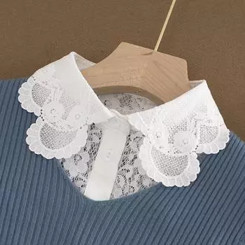 Новинка кружевной поддельный воротник женский съемный воротник галстук белый черный женский поддельный воротник Лолита лацкан полурубашка для блузки свитер