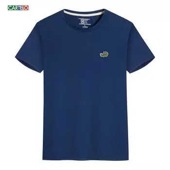 Новинка лета 2024, мужская футболка-поло с вышитым логотипом бренда CARTELO, футболка с короткими рукавами L белый