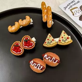 Новинка, милые заколки для волос в виде яичного пирога, креативные заколки в виде еды, заколки для волос для девочек, ювелирные изделия 01