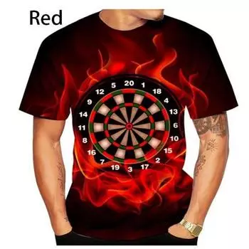 Новинка, модная футболка для мужчин и женщин с 3D-печатью для дартса, свободная спортивная рубашка с короткими рукавами, рубашка для пары XXS-6XL S