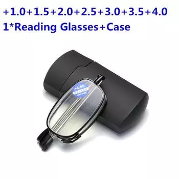 Новинка, модные мужские и женские очки для чтения, маленькие складные очки в оправе, черные металлические очки с портативной оригинальной коробкой +1.0 красный