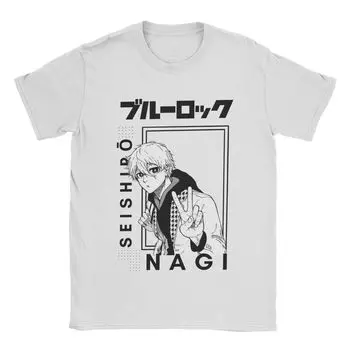 Новинка Nagi Seishiro Blue Lock Футболки для мужчин с круглым воротом из чистого хлопка Футболки с коротким рукавом Уникальные топы S