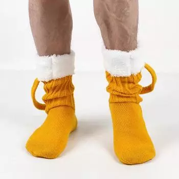 Новинка Носки с рисунком животных Вязаные носки в виде кружек пива Забавные вязаные носки Забавные рождественские подарки Otoberfest Зимние теплые носки для пола One Size