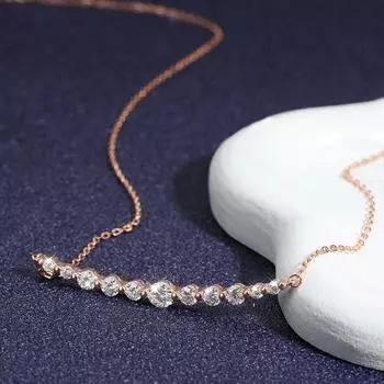 Новинка, новое ожерелье из стерлингового серебра S925, настоящее 1,1 карата, кулон с муассанитом, ожерелье для женщин, юбилейное бриллиантовое ожерелье, ювелирные изделия 40-45cm&1.1cttw Moissanite
