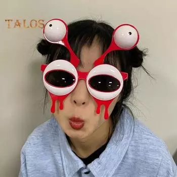 Новинка, очки Alien, большие глаза, солнцезащитные очки Alien, аксессуары для костюма на Хэллоуин для карнавала, фестивалей, вечеринок для косплея