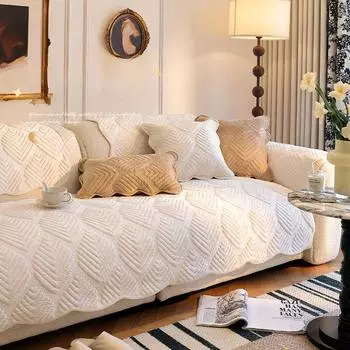 Новинка осень-зима молочный бархат диванная подушка полотенце зимний плюшевый коврик для сиденья противоскользящий и пылезащитный диванный чехол одеяло носовые платки и наволочки 45X45cm pillowcase