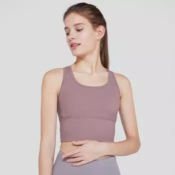 Новинка осени и зимы с мягкой спинкой, спортивное нижнее белье для йоги, женские спортивные топы для бега, женские майки для фитнеса S розовый