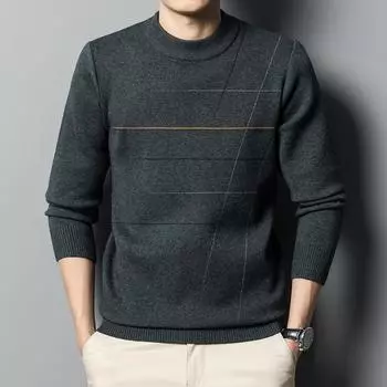 Новинка осени и зимы: свитер с антипиллингом, полуводолазка с длинными рукавами, повседневная рубашка, утолщенный вязаный свитер. M