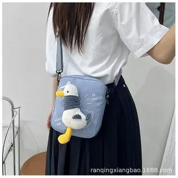 Новинка осени и зимы, женская повседневная универсальная, свежая и милая сумка-мессенджер в виде японской куклы, симпатичная сумка через плечо синий