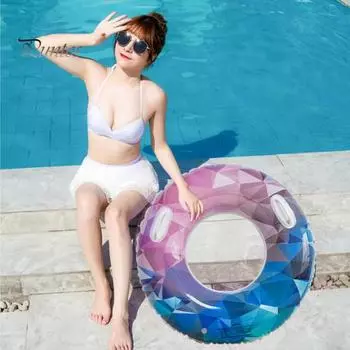 Новинка с ручкой-упором, гладкий круг для плавания для взрослых с геометрическим рисунком в виде треугольника, принадлежности для бассейна 90