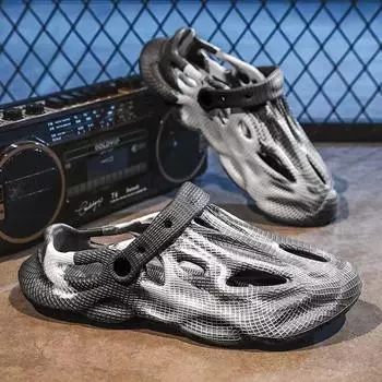 Новинка, садовые сабо для женщин, мужские сандалии, легкие пляжные сабо из ЭВА, летние пляжные тапочки для мужчин, летние пляжные тапочки 35 серый