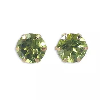 [Новинка] Серьги-гвоздики с перидотом K18 [i11-5]