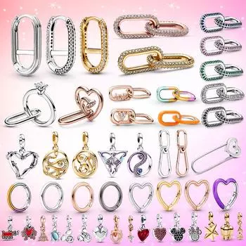 Новинка, серьги из стерлингового серебра 925 пробы с подвеской в форме сердца, серьги «сделай сам», подвеска для меня, подходит для оригинального модного браслета «Me для женщин», ювелирные изделия, подарок