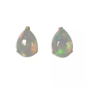 [Новинка] Серьги K18 с опалом в форме груши [i11-7]