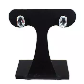 [Новинка] Серьги K18WG Aquamarine Oval [g362-57]