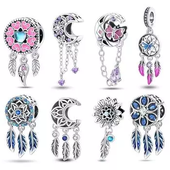 Новинка серебряного цвета, серия «Ловец снов», бусины, подходящие для браслета, «сделай сам», подвеска-подвеска, женские ювелирные изделия, Лидер продаж