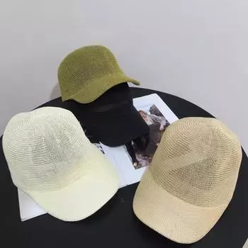 Новинка сезона, мужская и женская, знаменитости из Интернета, дышащая солнцезащитная кепка, полый солнцезащитный козырек, солнцезащитный крем, однотонная соломенная бейсболка M56-58cm
