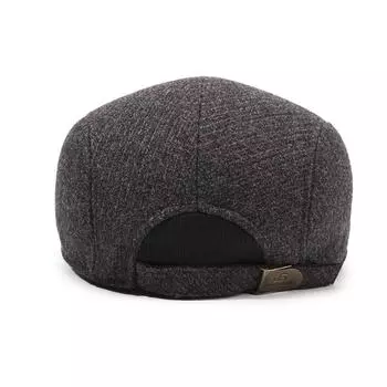 Новинка сезона: теплая берет с короткими полями для велоспорта, повседневная утолщенная защитная шапка для мужчин среднего и пожилого возраста Adjustable серый