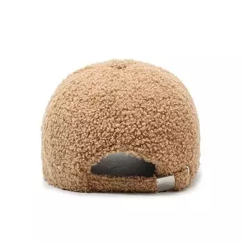 Новинка сезона, женская модная плюшевая шапка из овечьей шерсти, универсальная утолщенная термохлопковая шапка, бейсболка Adjustable коричневый