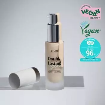 [Новинка] Тональный крем Etude Double Lasting Vegan Cover Foundation малого объема 18 г, корейская косметика, KPOP [Small Capacity] Light Vanilla 17C1