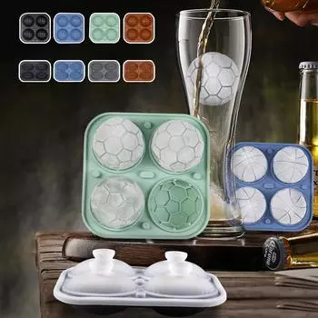 Новинка трафареты для кубиков льда многоразовые домашние силиконовые шарики для льда для приготовления пудинговых соков Football чёрный