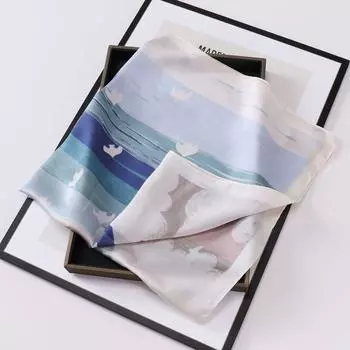 Новинка Весна Путешествия 70 Маленький Шелковый Шарф Имитация Шелка Квадратный Шарф Женский Модный Цепной Маленький Шарф Высокого Качества Шарф 70*70cm