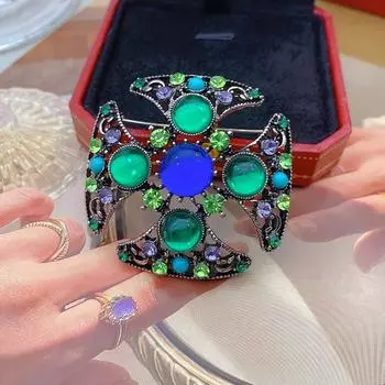 Новинка Винтажная Брошь Винтаж Атмосферный Тренд Глазурь Стразы Материал Набор Аксессуары Для Одежды Булавка