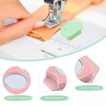 Новинка в швейном деле Магнитный направляющий противоскользящий захват Магниты для швейных машин Приспособления для швейных машин Многофункциональная линейка Подгибка оранжевый