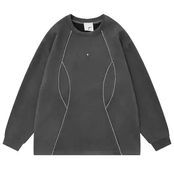 Новинка в уличной одежде, замшевый свитер без шапки со светоотражающими полосками S белый