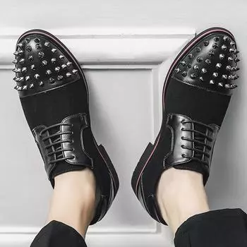 Новинка в заклепках кожа дизайнерские мужские офисные вечерние деловые мужские роскошные итальянские брендовые платья повседневные свадебные мужские мокасины мужская обувь 6