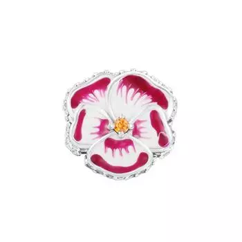 Новинка весны 2025, стерлингового серебра 925 пробы, розовые анютины глазки, очаровательные бусины с цветком, подходит для европейского браслета, женские аксессуары для изготовления ювелирных изделий своими руками