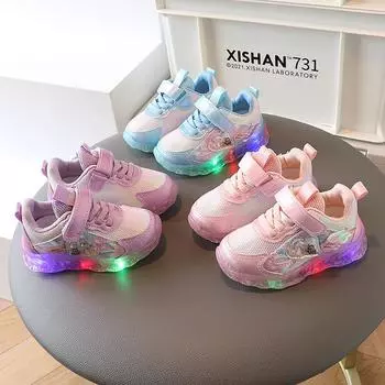 Новинка весны и осени 2022 г.: Детская стильная спортивная обувь для девочек и мальчиков. Мягкие, дышащие и идеально подходят для повседневного бега. 21 светло-синий