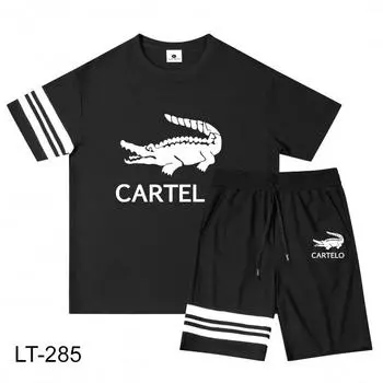 Новинка весны/лета 2024, вафельный хлопковый смешанный мужской и женский спортивный комплект с принтом для отдыха, комплект для пары M белый