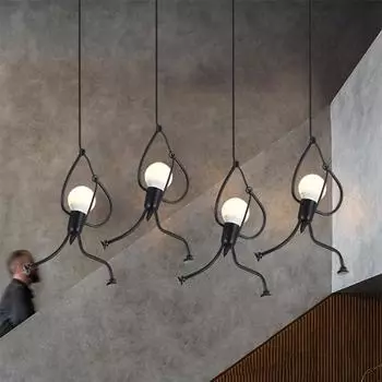 Новинка Железный человечек светодиодный подвесной светильник E27 Мультяшные люди Детская комната Подвесной светильник Подвесной светильник для детей Bulbs Not included