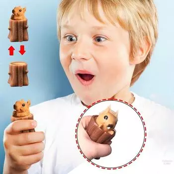 Новинка, злая маленькая белка, игрушка, чашка, пень, зажимной шарик, декомпрессионная игрушка, забавные гаджеты, снятие стресса, игрушки в подарок