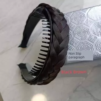 Новинка Зубья расчески Парик Ободок для волос Ручная работа Плетеный Нескользящий Бант Не спадает Шесть прядей Четыре маленькие косички Плотно сплетены Мода Fish bone black zongzi with comb teeth