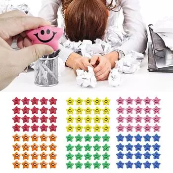 Новинка Звезда Улыбка Фигурка Сжимаемая Игрушка Новинка Кляп Настольная Игрушка Декомпрессионная Игрушка Стресс Щипок Звезда розовый