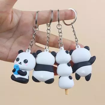 Новинки 2023 года, милые мультяшные брелоки с пандой, подвеска для влюбленных, брелок для автомобиля, сумка, цепочка для ключей, ювелирные изделия, подарок на день Святого Валентина as the picture