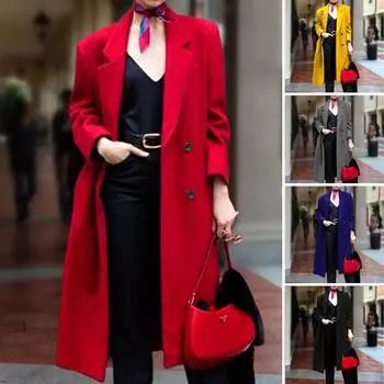 Новое 23 осенне-зимнее шерстяное женское пальто Nizi тренчкот независимая станция пальто японское и корейское повседневное длинное S жёлтый