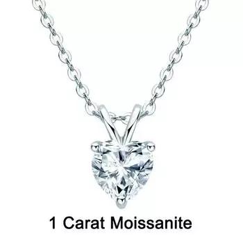 Новое 2-каратное ожерелье из настоящего муассанита с кулоном в форме сердца, высокое качество, твердое серебро 925 пробы, синтетический бриллиант, драгоценный камень, ювелирные изделия для шеи 1ct