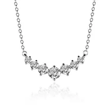 Новое 5-каратное настоящее ожерелье из муассанита, кулон из чистого серебра 925 пробы с синтетическим бриллиантом, цепочка на шею, ювелирные изделия, оптовая продажа 1.7ct