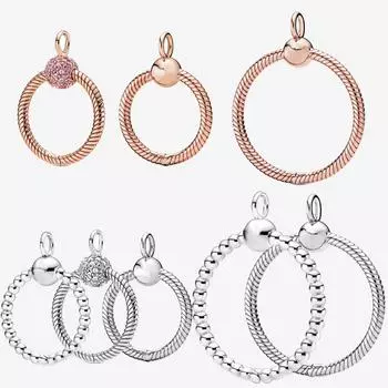 Новое 925 стерлинговое серебро O Кулон Подходит Оригинальное Модное Ожерелье Женские Украшения Шарм Своими Руками