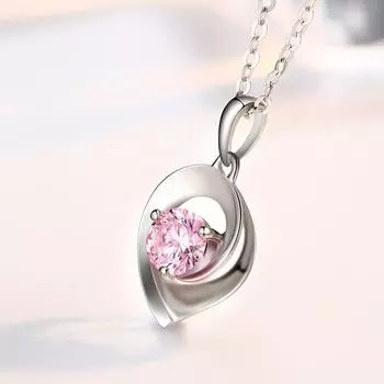 Новое 925 стерлингового серебра женское ожерелье мода красивые синие розовые цветы циркония подвески ключичная цепочка ювелирные изделия подарок